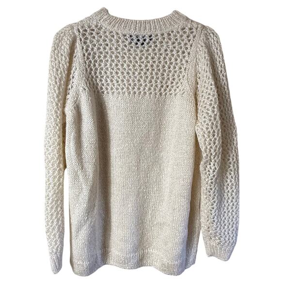 Hatch Cream Textured Crew Neck Sweater - Picture 2 of 9